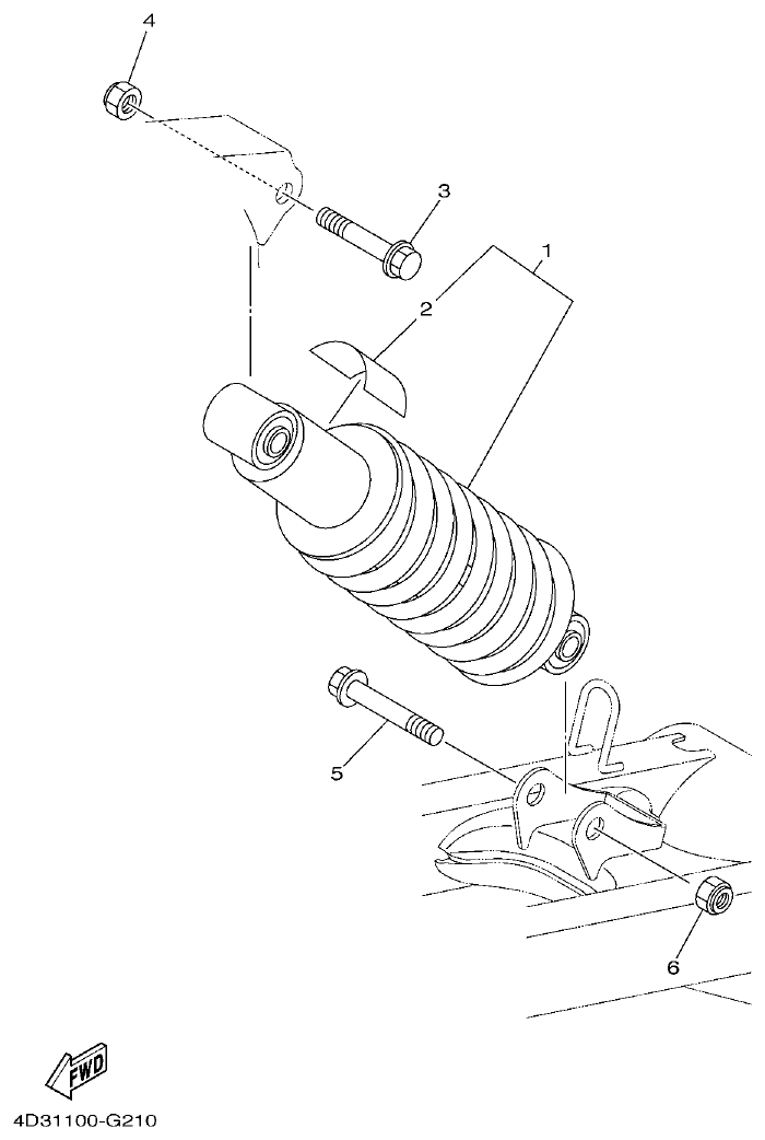 Yamaha 250RAP REAR SUSPENSION parts diagram